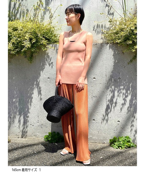 STUNNING LURE（スタニングルアー）の「メランジリブワイドパンツ（デニムパンツ・レディース・オレンジ/パープル・1/0）」の13枚目の写真