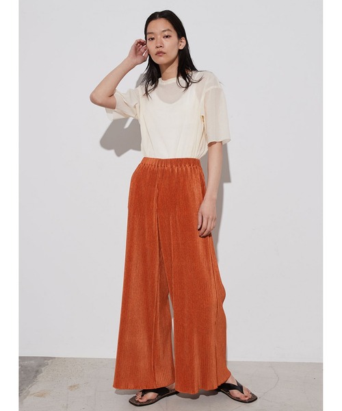 STUNNING LURE（スタニングルアー）の「メランジリブワイドパンツ（デニムパンツ・レディース・オレンジ/パープル・1/0）」の7枚目の写真