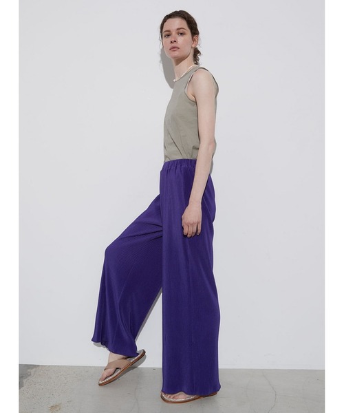 STUNNING LURE（スタニングルアー）の「メランジリブワイドパンツ（デニムパンツ・レディース・オレンジ/パープル・1/0）」の4枚目の写真