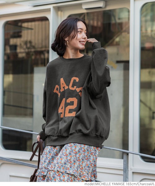 coca（coca）（コカ）の「裏起毛ビッグシルエットアソートプリントスウェット（スウェット・レディース・アイボリー/グレー/レッド/チャコール・M/L）」の15枚目の写真