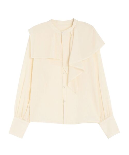 LAGUNAMOON(ラグナムーン)の「アシンメトリーカラーブラウス(シャツ/ブラウス・レディース・アイボリー/ブラック/パープル・FREE)」の1枚目の写真