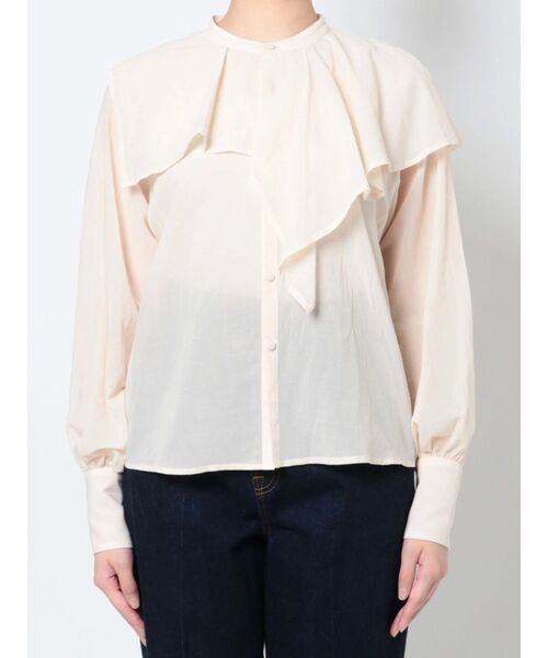 LAGUNAMOON(ラグナムーン)の「アシンメトリーカラーブラウス(シャツ/ブラウス・レディース・アイボリー/ブラック/パープル・FREE)」の5枚目の写真