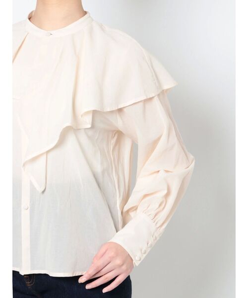 LAGUNAMOON(ラグナムーン)の「アシンメトリーカラーブラウス(シャツ/ブラウス・レディース・アイボリー/ブラック/パープル・FREE)」の9枚目の写真