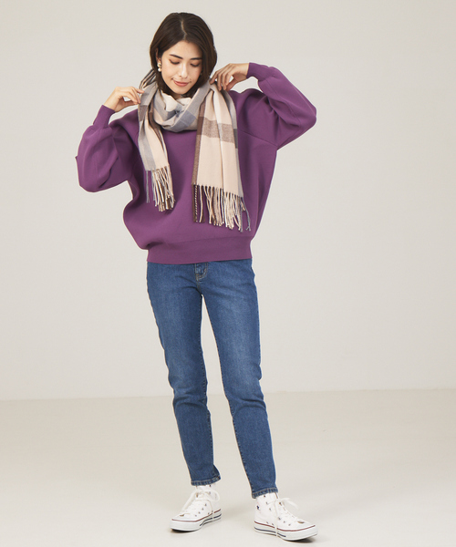 abahouse mavie（アバハウスマヴィ）の「ニュアンスカラーチェックストール（ストール/ショール・レディース・ブルー/ブラック/ピンク・フリー）」の4枚目の写真