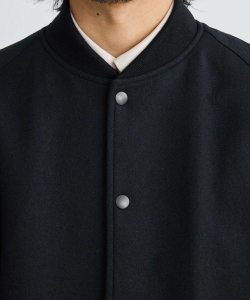 ATON(エイトン)の「【ATON】SUPER 160S LETTERMAN JACKET(ブルゾン・メンズ・ダークグレー/ブラック・4/6)」の7枚目の写真