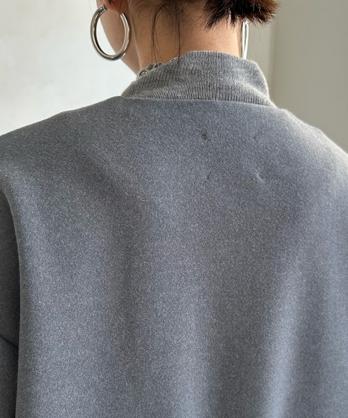 DouDou（ドゥドゥ）の「【WEB限定】メルトン×キルティング切替コート（ノーカラーコート・レディース・グレー/カーキ/ブラック・FREE）」の15枚目の写真