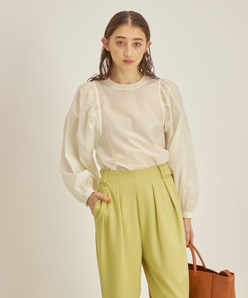 新品未使用 ナイロンボリュームホルターブラウス 小さいサイズ ワッシャーボリュームブラウス 低身長さん・小柄