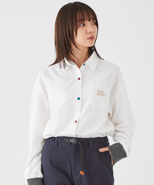 KRIFF MAYER Lady's Collection(クリフメイヤーレディースコレクション)の「オーバーサイズハッピーシャツ(シャツ/ブラウス・レディース・サックスブルー/オフホワイト/カラフル/その他5/ネイビー・MEDIUM/LARGE)」の1枚目の写真