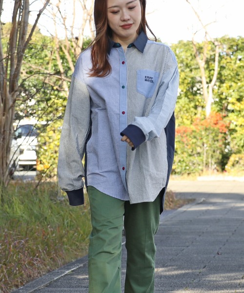 KRIFF MAYER Lady's Collection(クリフメイヤーレディースコレクション)の「オーバーサイズハッピーシャツ(シャツ/ブラウス・レディース・サックスブルー/オフホワイト/カラフル/その他5/ネイビー・MEDIUM/LARGE)」の5枚目の写真