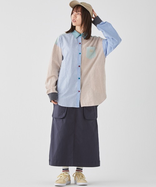 KRIFF MAYER Lady's Collection(クリフメイヤーレディースコレクション)の「オーバーサイズハッピーシャツ(シャツ/ブラウス・レディース・サックスブルー/オフホワイト/カラフル/その他5/ネイビー・MEDIUM/LARGE)」の7枚目の写真