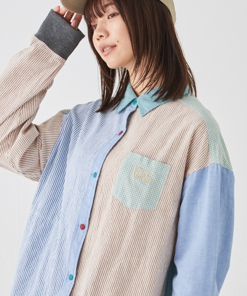 KRIFF MAYER Lady's Collection(クリフメイヤーレディースコレクション)の「オーバーサイズハッピーシャツ(シャツ/ブラウス・レディース・サックスブルー/オフホワイト/カラフル/その他5/ネイビー・MEDIUM/LARGE)」の9枚目の写真