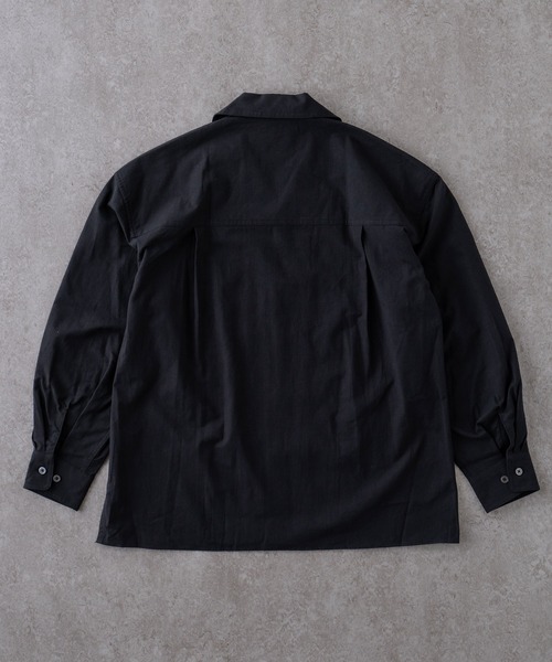 BRICK & SONS(ブリックアンドサンズ)の「リラックスオープンカラーシャツ<ブラック>(シャツ/ブラウス・メンズ・ブラック・XS/S/M/L/LL)」の2枚目の写真