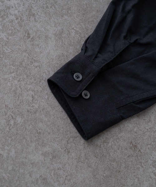 BRICK & SONS(ブリックアンドサンズ)の「リラックスオープンカラーシャツ<ブラック>(シャツ/ブラウス・メンズ・ブラック・XS/S/M/L/LL)」の3枚目の写真