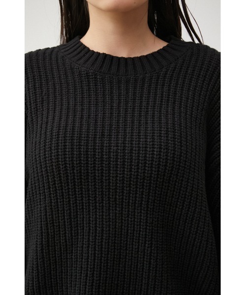 AZUL by moussy（アズールバイマウジー）の「SHORT COLOR KNIT/ショートカラーニット（ニット/セーター・レディース・グリーン/ブラック/オレンジ/アイボリー・FREE）」の21枚目の写真