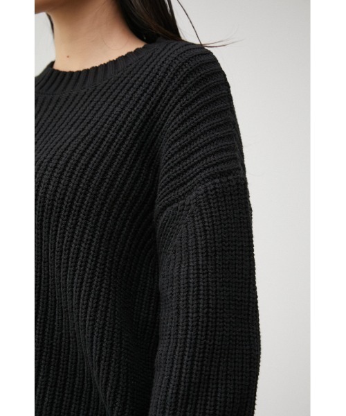 AZUL by moussy（アズールバイマウジー）の「SHORT COLOR KNIT/ショートカラーニット（ニット/セーター・レディース・グリーン/ブラック/オレンジ/アイボリー・FREE）」の22枚目の写真
