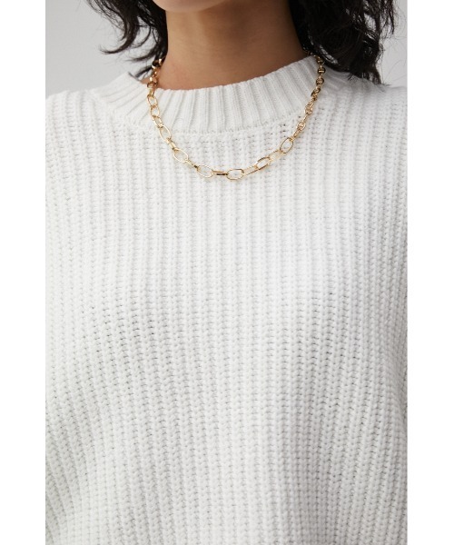 AZUL by moussy（アズールバイマウジー）の「SHORT COLOR KNIT/ショートカラーニット（ニット/セーター・レディース・グリーン/ブラック/オレンジ/アイボリー・FREE）」の12枚目の写真