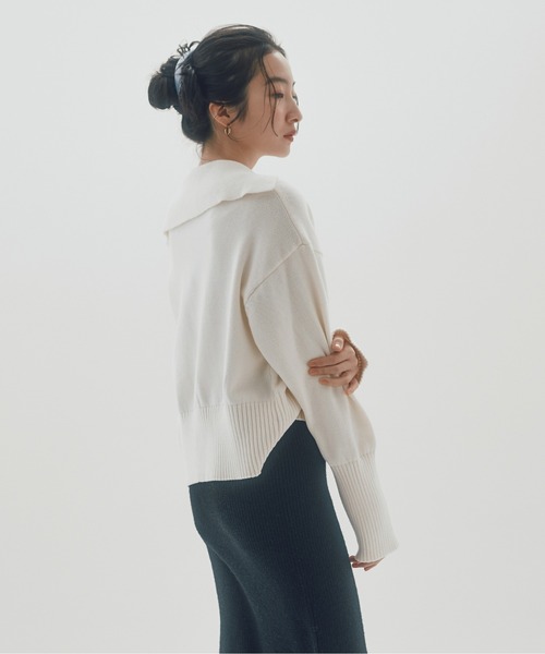 INSIIS（インシス）の「デザインカラーカーディガン（ニット/セーター・レディース・ホワイト/ネイビー・フリー）」の18枚目の写真