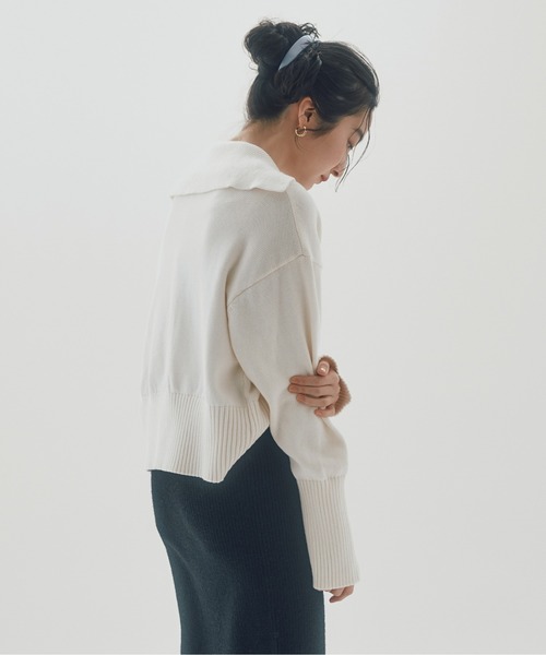 INSIIS（インシス）の「デザインカラーカーディガン（ニット/セーター・レディース・ホワイト/ネイビー・フリー）」の17枚目の写真