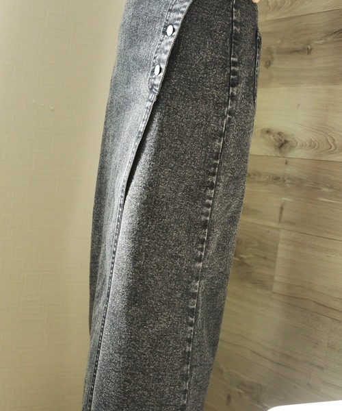 aimoha（アイモハ）の「【aimoha】オリジナル   フロントボタン　スリット　ストレッチデニムスカート（デニムスカート・レディース・インディゴブルー/ブラック/ブルー・SMALL/MEDIUM/LARGE/X-LARGE）」の20枚目の写真