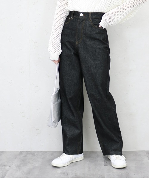 Per sist ence（パーシエンス）の「11ozデニムハイウエストパンツ（デニムパンツ・レディース・オフホワイト/ブルー/ブラック/インディゴブルー/ブラック系・MEDIUM/SMALL）」の3枚目の写真