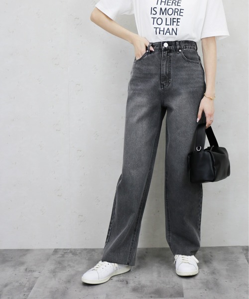 Per sist ence（パーシエンス）の「11ozデニムハイウエストパンツ（デニムパンツ・レディース・オフホワイト/ブルー/ブラック/インディゴブルー/ブラック系・MEDIUM/SMALL）」の2枚目の写真