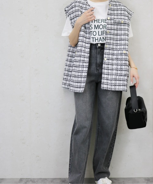 Per sist ence（パーシエンス）の「11ozデニムハイウエストパンツ（デニムパンツ・レディース・オフホワイト/ブルー/ブラック/インディゴブルー/ブラック系・MEDIUM/SMALL）」の21枚目の写真