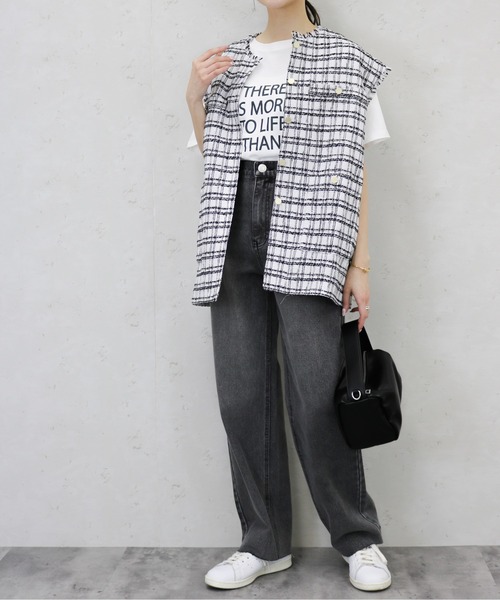 Per sist ence（パーシエンス）の「11ozデニムハイウエストパンツ（デニムパンツ・レディース・オフホワイト/ブルー/ブラック/インディゴブルー/ブラック系・MEDIUM/SMALL）」の20枚目の写真