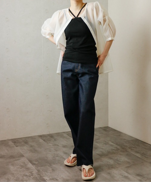 Per sist ence（パーシエンス）の「11ozデニムハイウエストパンツ（デニムパンツ・レディース・オフホワイト/ブルー/ブラック/インディゴブルー/ブラック系・MEDIUM/SMALL）」の13枚目の写真