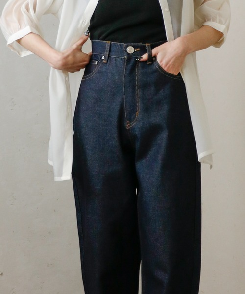 Per sist ence（パーシエンス）の「11ozデニムハイウエストパンツ（デニムパンツ・レディース・オフホワイト/ブルー/ブラック/インディゴブルー/ブラック系・MEDIUM/SMALL）」の11枚目の写真