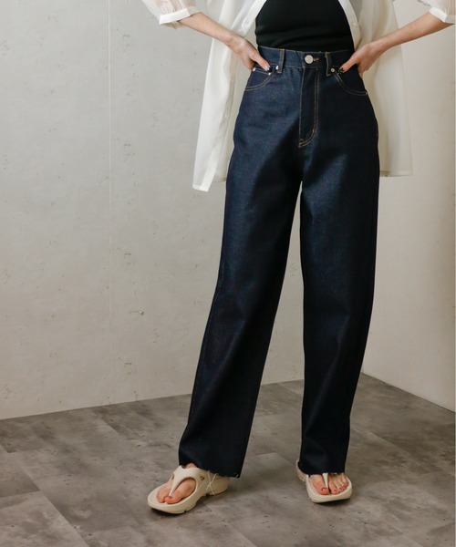 Per sist ence（パーシエンス）の「11ozデニムハイウエストパンツ（デニムパンツ・レディース・オフホワイト/ブルー/ブラック/インディゴブルー/ブラック系・MEDIUM/SMALL）」の10枚目の写真