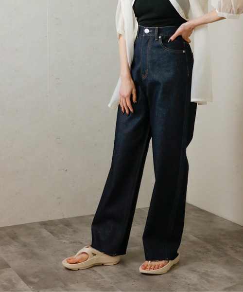 Per sist ence（パーシエンス）の「11ozデニムハイウエストパンツ（デニムパンツ・レディース・オフホワイト/ブルー/ブラック/インディゴブルー/ブラック系・MEDIUM/SMALL）」の7枚目の写真