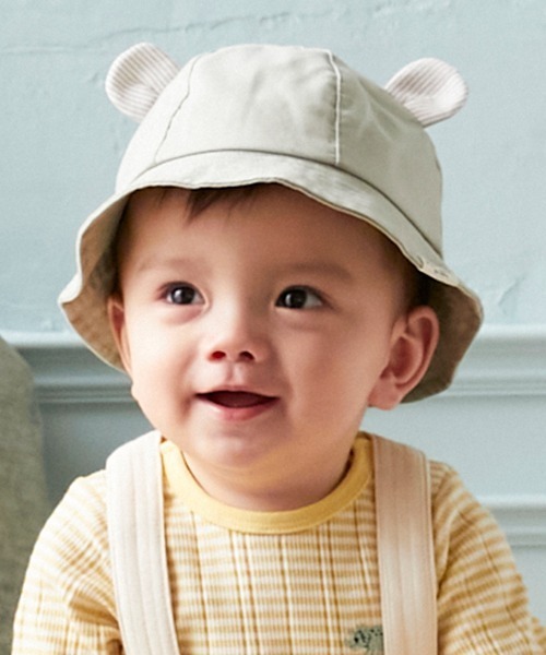 petit main(プティマイン)の「アニマルハット(ニットキャップ/ビーニー・キッズ・ライトグリーン/モカ/キナリ・46cm/48cm)」の3枚目の写真