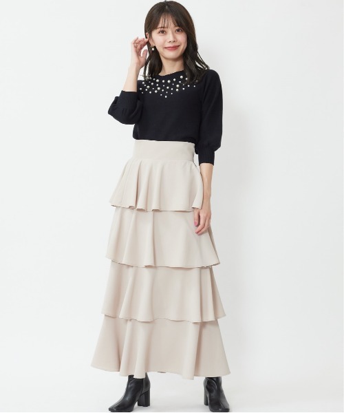 WILLSELECTION(ウィルセレクション)の「衿ビジューニットプルオーバー(ニット/セーター・レディース・オフホワイト/ブラック/ミント/ラベンダー・MEDIUM)」の10枚目の写真