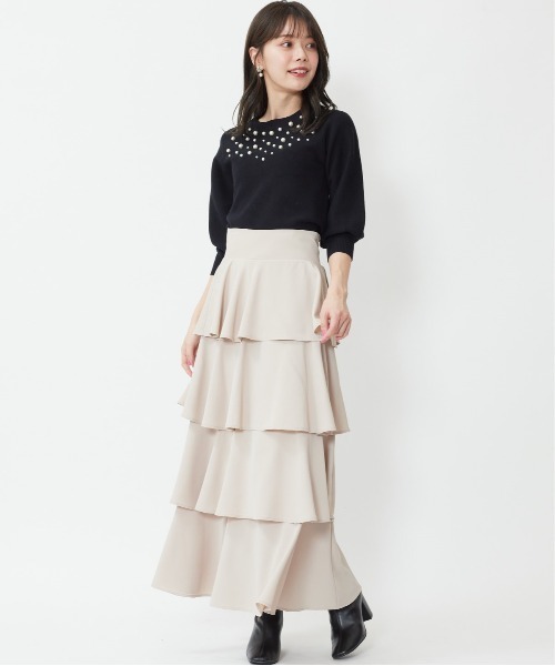 WILLSELECTION(ウィルセレクション)の「衿ビジューニットプルオーバー(ニット/セーター・レディース・オフホワイト/ブラック/ミント/ラベンダー・MEDIUM)」の11枚目の写真