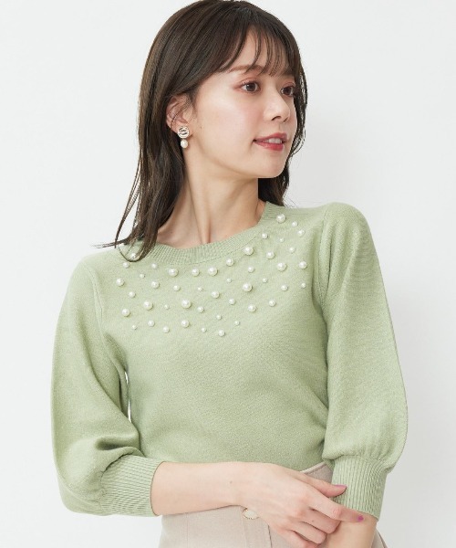 WILLSELECTION(ウィルセレクション)の「衿ビジューニットプルオーバー(ニット/セーター・レディース・オフホワイト/ブラック/ミント/ラベンダー・MEDIUM)」の16枚目の写真