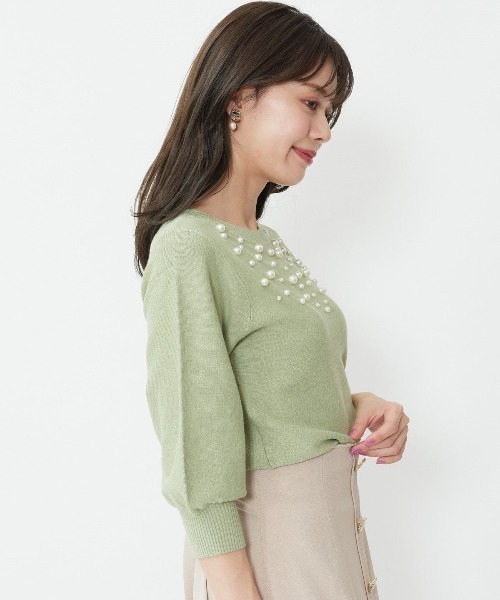WILLSELECTION(ウィルセレクション)の「衿ビジューニットプルオーバー(ニット/セーター・レディース・オフホワイト/ブラック/ミント/ラベンダー・MEDIUM)」の17枚目の写真