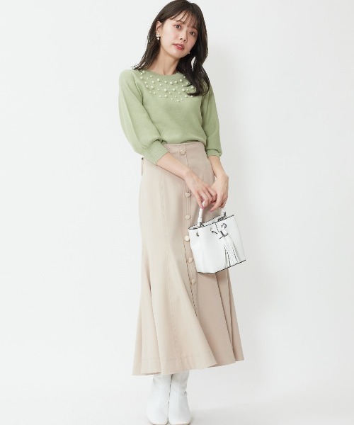 WILLSELECTION(ウィルセレクション)の「衿ビジューニットプルオーバー(ニット/セーター・レディース・オフホワイト/ブラック/ミント/ラベンダー・MEDIUM)」の19枚目の写真