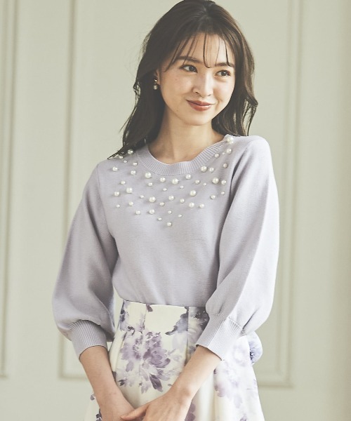 WILLSELECTION(ウィルセレクション)の「衿ビジューニットプルオーバー(ニット/セーター・レディース・オフホワイト/ブラック/ミント/ラベンダー・MEDIUM)」の20枚目の写真