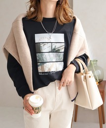 裏毛フォトプリントスウェットシャツ