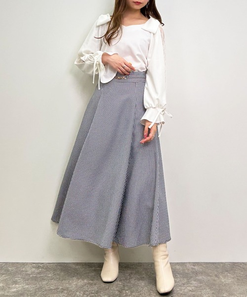 INGNI(イング)の「肩リボン袖割れトップス(Tシャツ/カットソー・レディース・ライトピンク/オフホワイト/ブラック・M)」の6枚目の写真