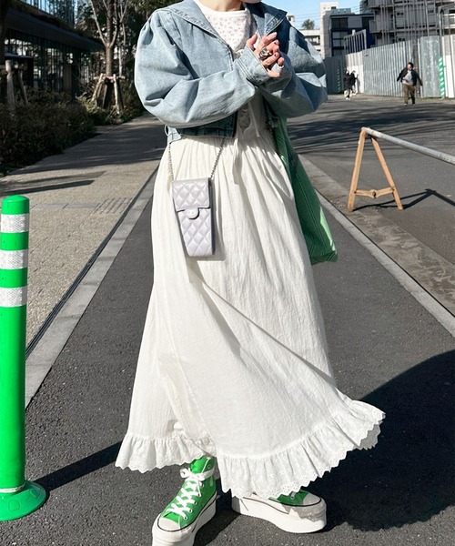Alley by w closet(アリーバイダブルクローゼット)の「【Alley】レースフリルキャミワンピース(ワンピース・レディース・オフホワイト・FREE)」の5枚目の写真