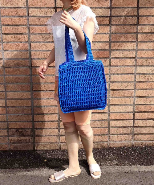 Casselini(キャセリーニ)の「Casselini(キャセリーニ)ペーパークロシェトート(トートバッグ・レディース・ブルー/オレンジ/ピンク・FREE)」の17枚目の写真