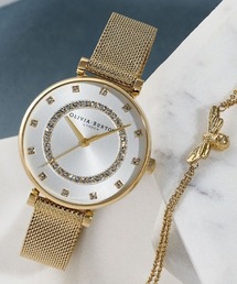 「OLIVIA BURTON/オリビアバートン」BELGRAVE ベルグレイヴ 32mm メッシュベルト ゴールド カーネーションゴールド