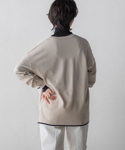 MAYSON GREY(メイソングレイ)の「【WEB別注】配色ラインVネックカーディガン(カーディガン/ボレロ・レディース・ベージュ/ホワイト/ブラック・M)」の21枚目の写真