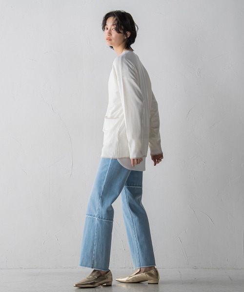 MAYSON GREY(メイソングレイ)の「【WEB別注】配色ラインVネックカーディガン(カーディガン/ボレロ・レディース・ベージュ/ホワイト/ブラック・M)」の18枚目の写真
