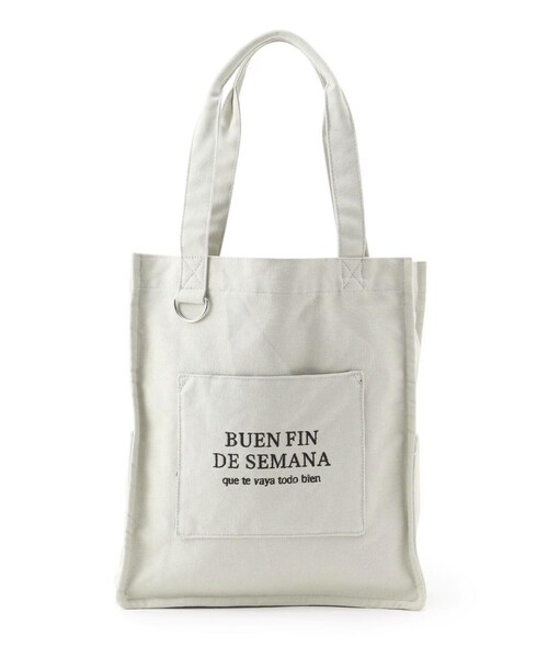 one'sterrace(ワンズテラス)の「◆SE スクエアロゴトート(トートバッグ・レディース・オフホワイト/グレー系/ピンク/ブラック/ライトグリーン・99)」の1枚目の写真