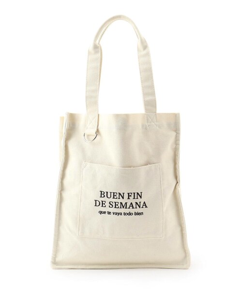 one'sterrace(ワンズテラス)の「◆SE スクエアロゴトート(トートバッグ・レディース・オフホワイト/グレー系/ピンク/ブラック/ライトグリーン・99)」の2枚目の写真