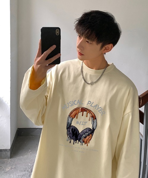MGV(エムジーヴィー)の「ストリートフロントデザインロングTシャツ(Tシャツ/カットソー・メンズ・ダークグレー/ブラック/ホワイト/ブルー/グリーン/ベージュ・LARGE/MEDIUM/X-LARGE)」の4枚目の写真