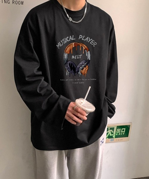 MGV(エムジーヴィー)の「ストリートフロントデザインロングTシャツ(Tシャツ/カットソー・メンズ・ダークグレー/ブラック/ホワイト/ブルー/グリーン/ベージュ・LARGE/MEDIUM/X-LARGE)」の9枚目の写真
