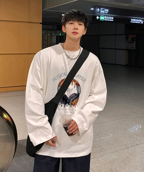 MGV(エムジーヴィー)の「ストリートフロントデザインロングTシャツ(Tシャツ/カットソー・メンズ・ダークグレー/ブラック/ホワイト/ブルー/グリーン/ベージュ・LARGE/MEDIUM/X-LARGE)」の8枚目の写真